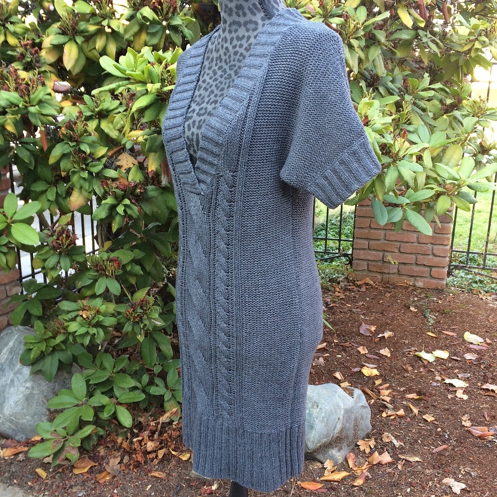 GAP Gray Cable Knit Sweater Dress - Size Medium - Picture 3 of 8